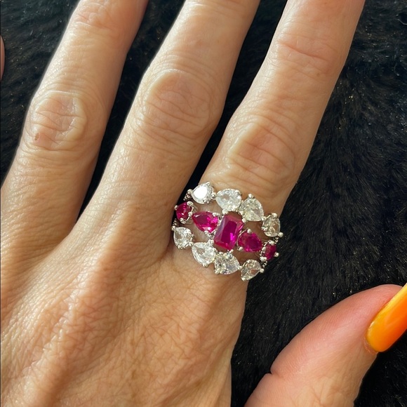 BP July 2025 - Lab Created Ruby + Diamond CZ - Size 6 - Picture 1 of 3